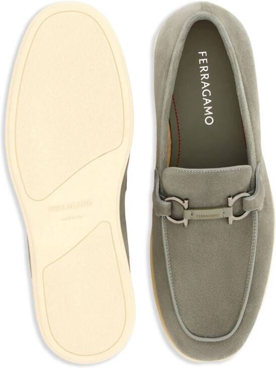 Ferragamo Gancini suede loafers Grey