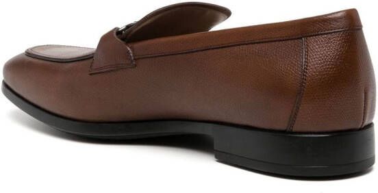 Ferragamo Gancini-trim leather moccasins Brown