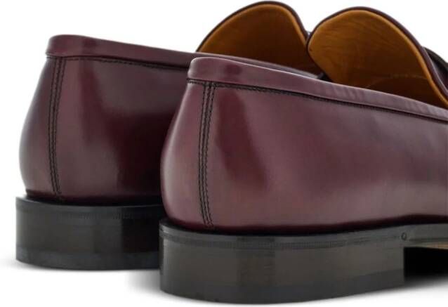 Ferragamo Gancio-plaque leather loafers Red