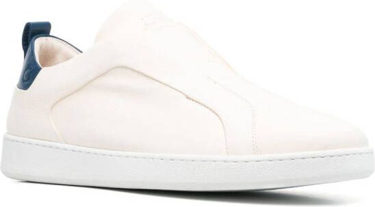 Ferragamo Garda leather low-top slip-on sneakers Neutrals