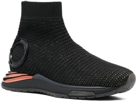 Ferragamo Gardena sock ankle sneakers Black