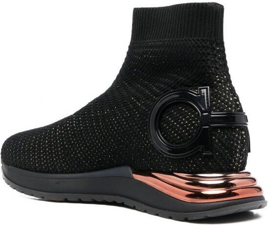 Ferragamo Gardena sock ankle sneakers Black