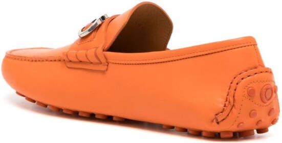 Ferragamo Grazioso leather monk shoes Orange