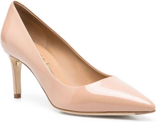 Ferragamo high-shine finish 80mm pumps Neutrals