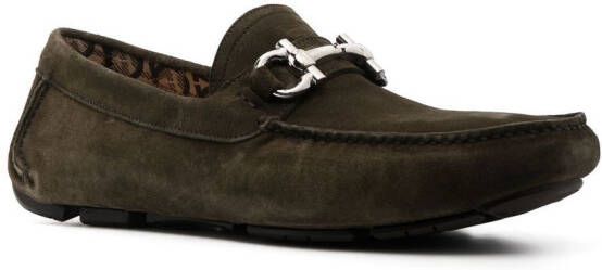 Ferragamo horsebit driver shoes Green