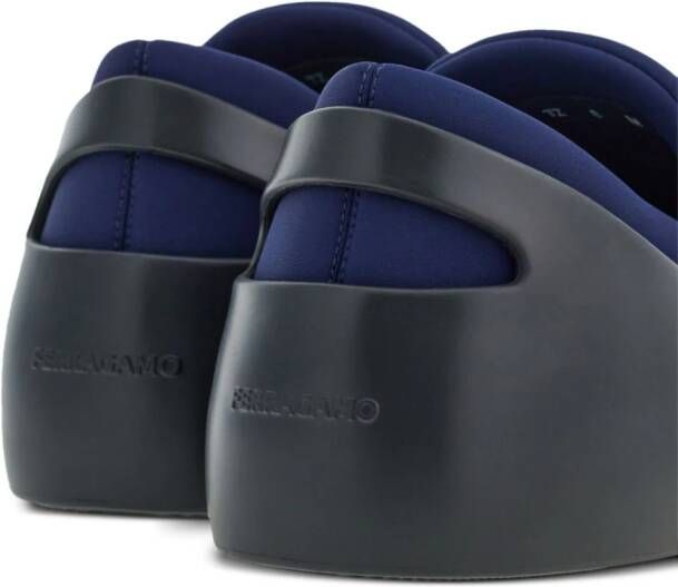 Ferragamo Hybrid logo-patch panelled sneakers Blue