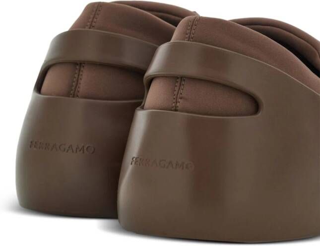Ferragamo Hybrid logo-patch sneakers Brown