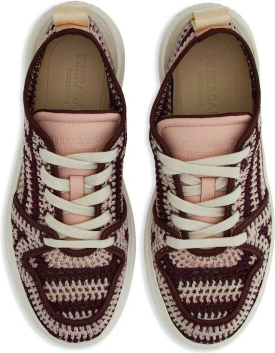 Ferragamo knitted low-top sneakers Pink