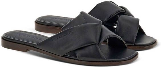 Ferragamo knot-detail leather slides Black