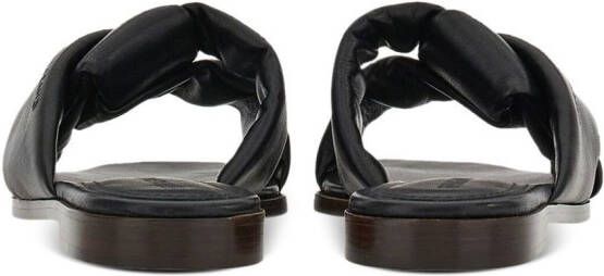 Ferragamo knot-detail leather slides Black
