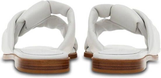 Ferragamo knot-detail leather slides White