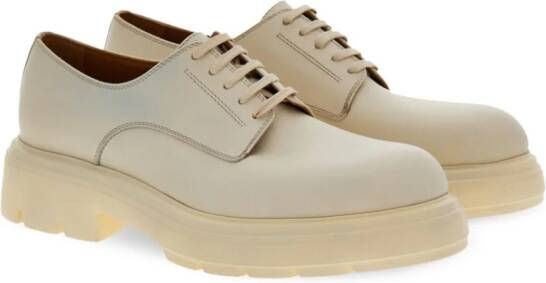 Ferragamo lace-up chunky-sole derby shoes White