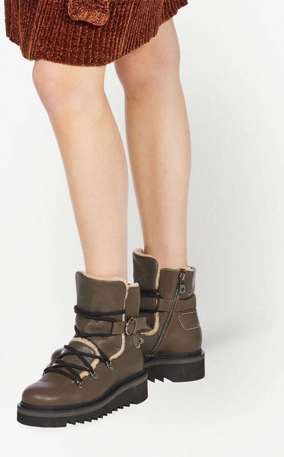 Ferragamo lace-up hiking boots Brown