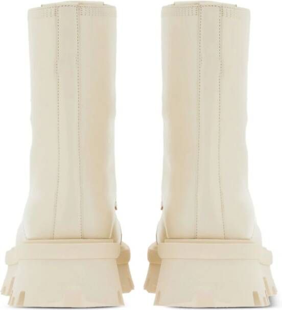 Ferragamo lace-up leather boots White