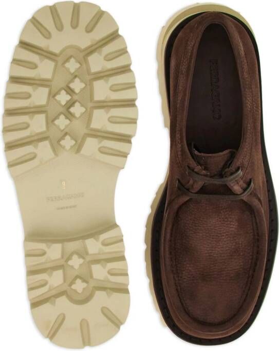 Ferragamo lace-up leather derby shoes Brown