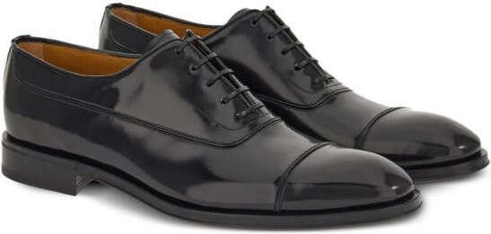 Ferragamo lace-up leather oxford shoes Black