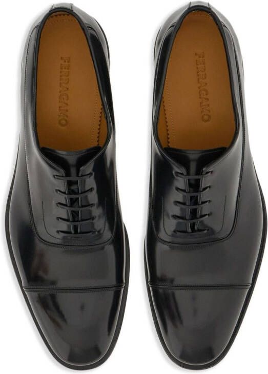 Ferragamo lace-up leather oxford shoes Black