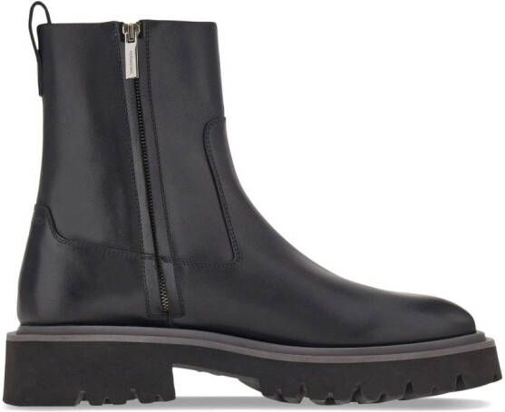 Ferragamo leather ankle boots Black