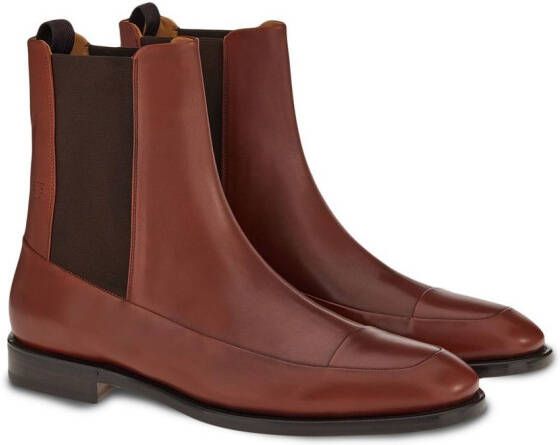 Ferragamo leather ankle boots Brown