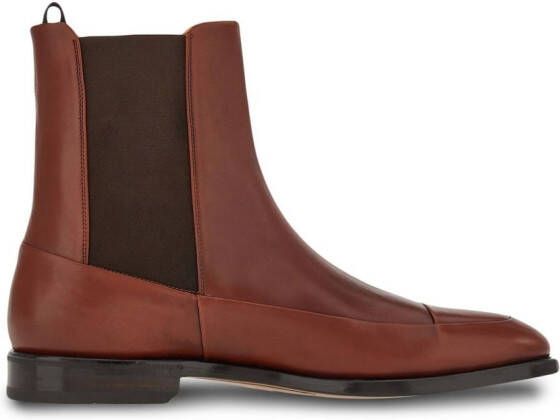 Ferragamo leather ankle boots Brown