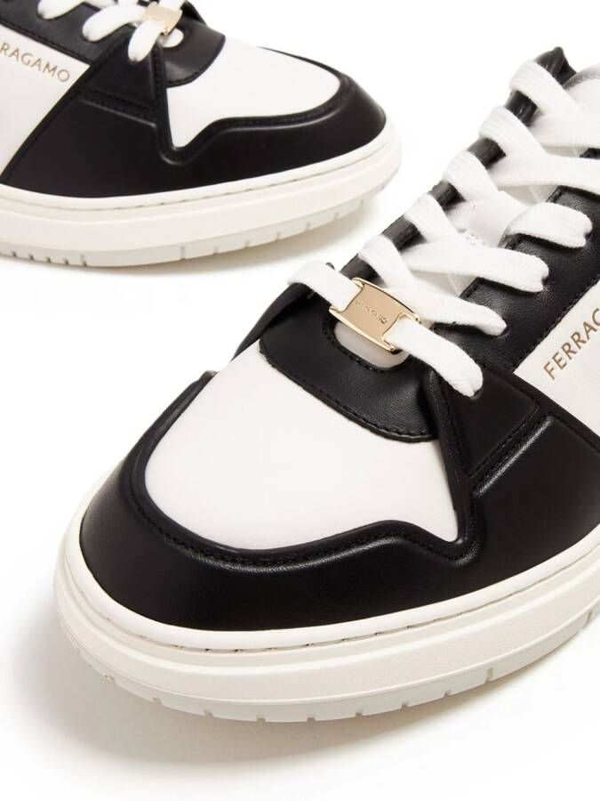 Ferragamo leather lace-up sneakers White