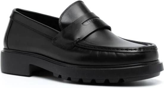 Ferragamo leather penny loafers Black