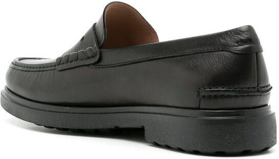 Ferragamo leather penny loafers Black