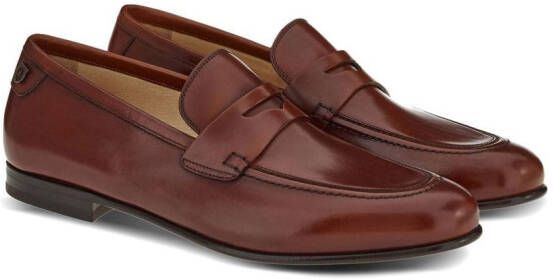 Ferragamo leather penny loafers Brown