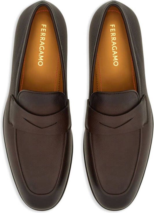 Ferragamo leather penny loafers Brown