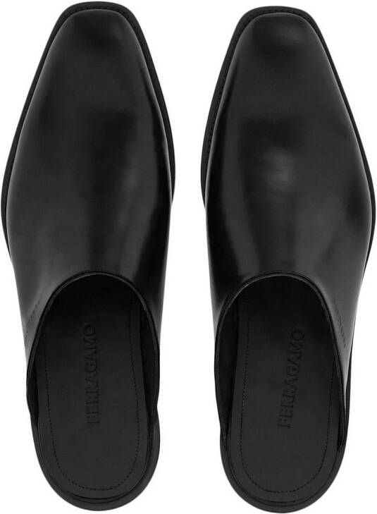 Ferragamo leather slip-on loafers Black