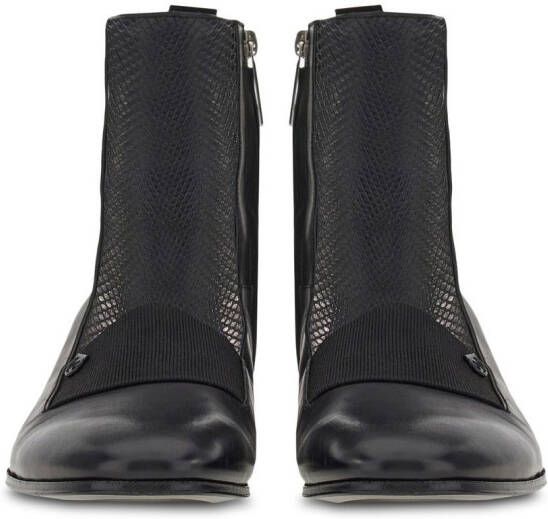 Ferragamo leather zip-up ankle boots Black