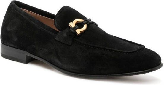 Ferragamo Lester slip-on suede loafers Black