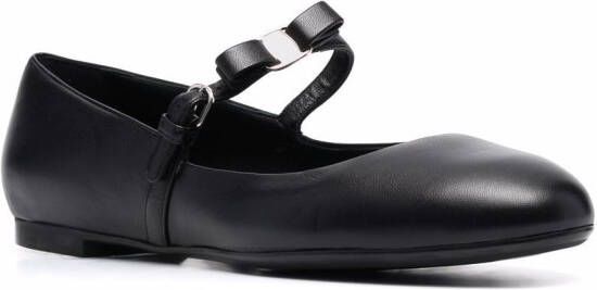 Ferragamo Lizz leather ballerina shoes Black
