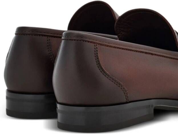 Ferragamo logo-debossed leather loafers Brown