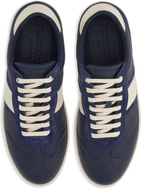 Ferragamo logo-debossed leather sneakers Blue