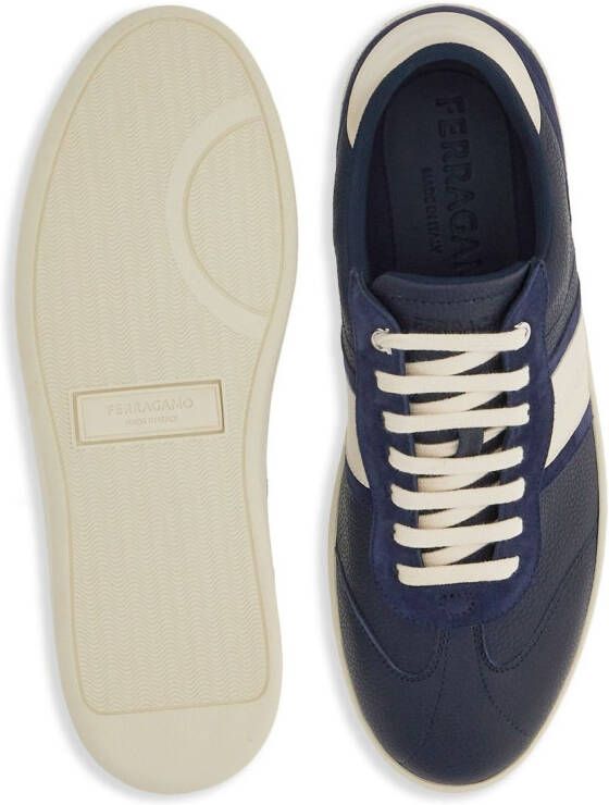 Ferragamo logo-debossed leather sneakers Blue