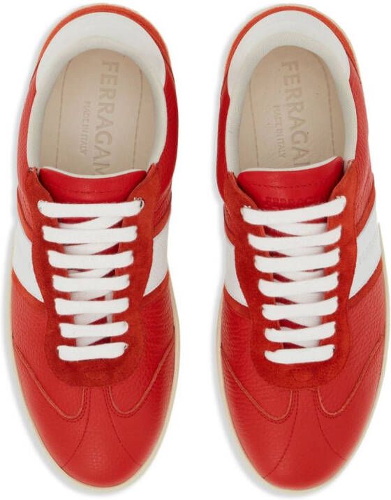 Ferragamo logo-debossed low-top sneakers Red
