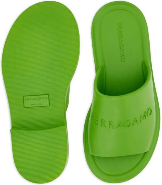 Ferragamo logo-debossed sandals Green