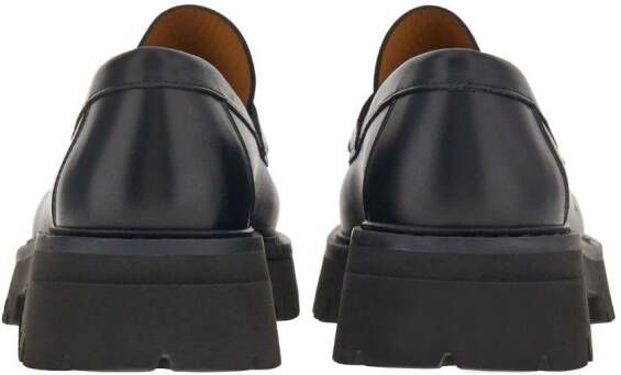 Ferragamo logo-embossed chunky leather loafers Black