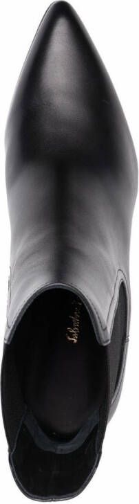 Ferragamo logo-embossed heel Chelsea boots Black