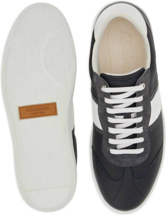 Ferragamo logo-embossed leather sneakers Grey
