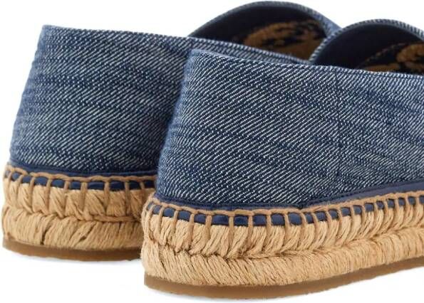 Ferragamo logo-embroidered denim espadrilles Blue