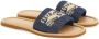 Ferragamo logo-embroidered denim slides Blue - Thumbnail 2