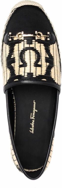 Ferragamo logo embroidered espadrilles Black