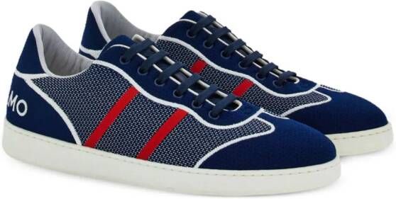 Ferragamo logo-embroidered panelled sneakers Blue