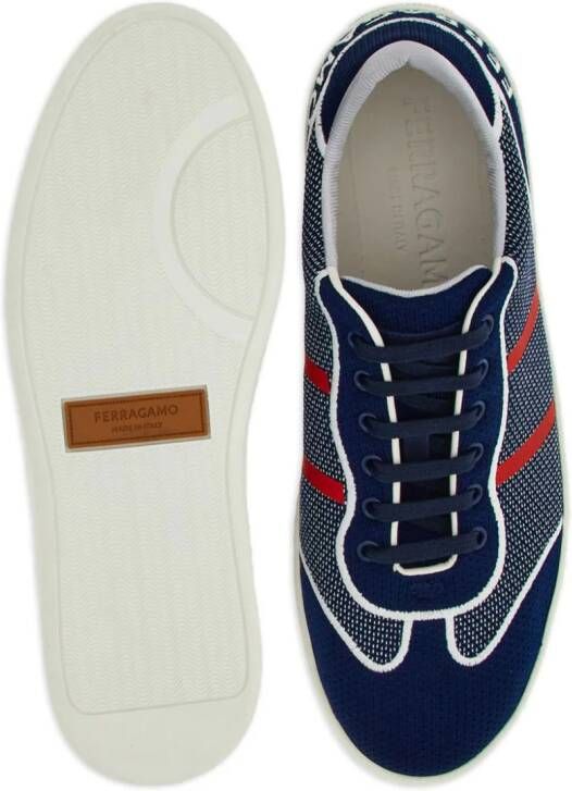 Ferragamo logo-embroidered panelled sneakers Blue