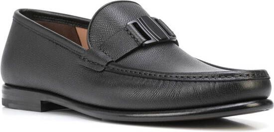 Ferragamo logo-engraved leather loafers Black