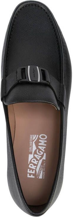 Ferragamo logo-engraved leather loafers Black