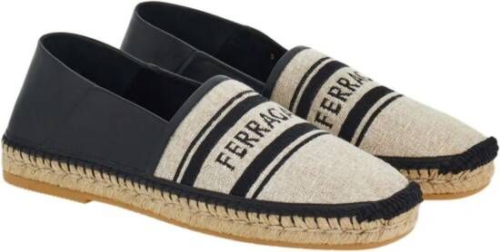 Ferragamo logo-jacquard canvas espadrilles Neutrals