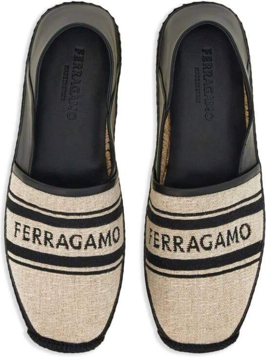 Ferragamo logo-jacquard canvas espadrilles Neutrals